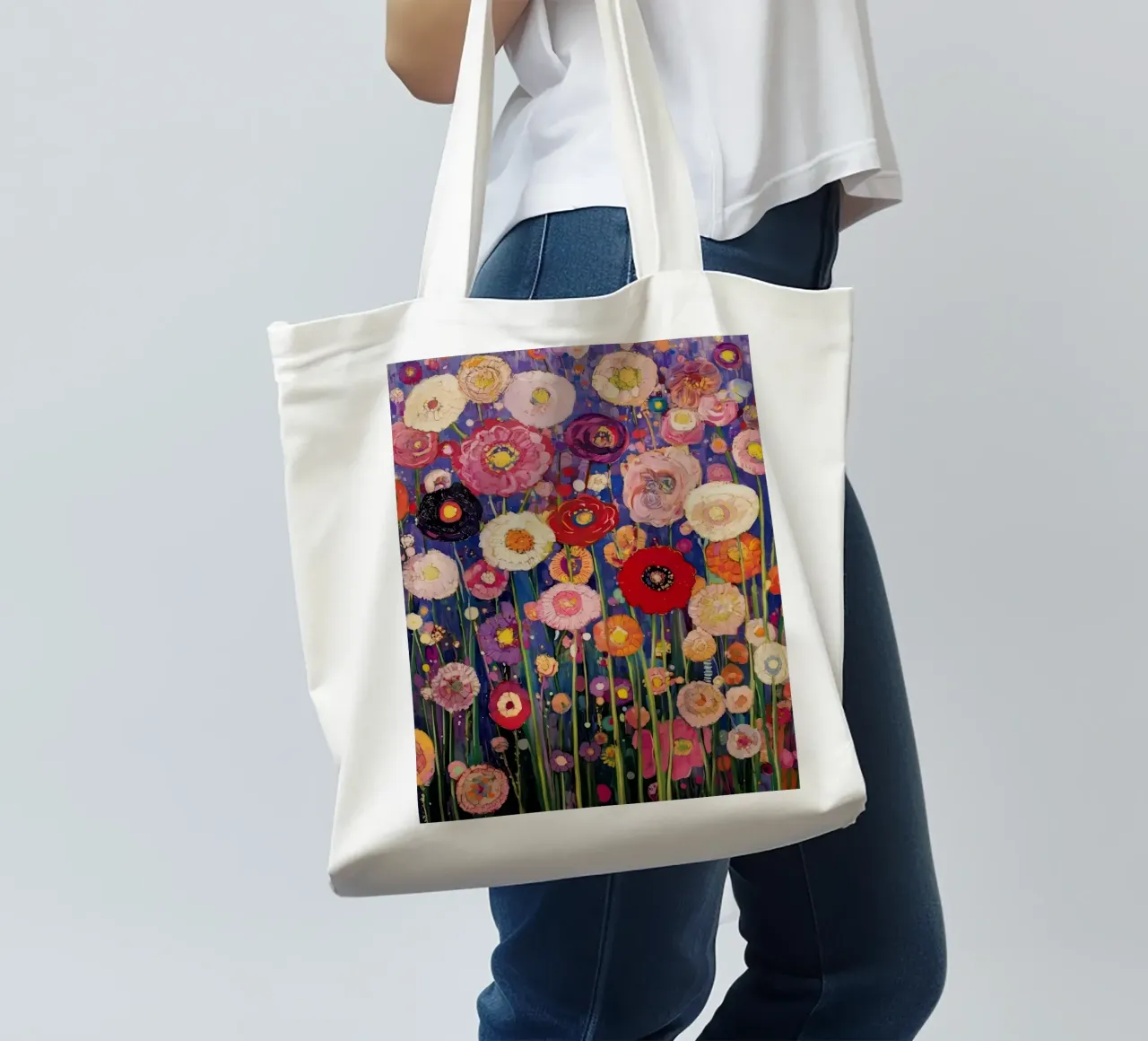 Purple Flower tote bag by Stev Shop