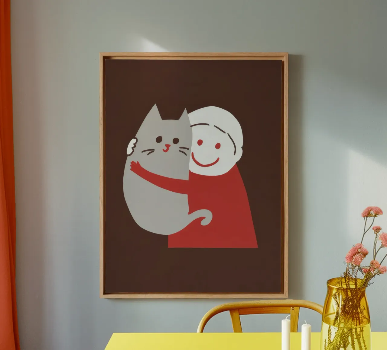 Sanfte Umarmung Umarmung Leinwand mit Schattenfugenrahmen von Grande Serene