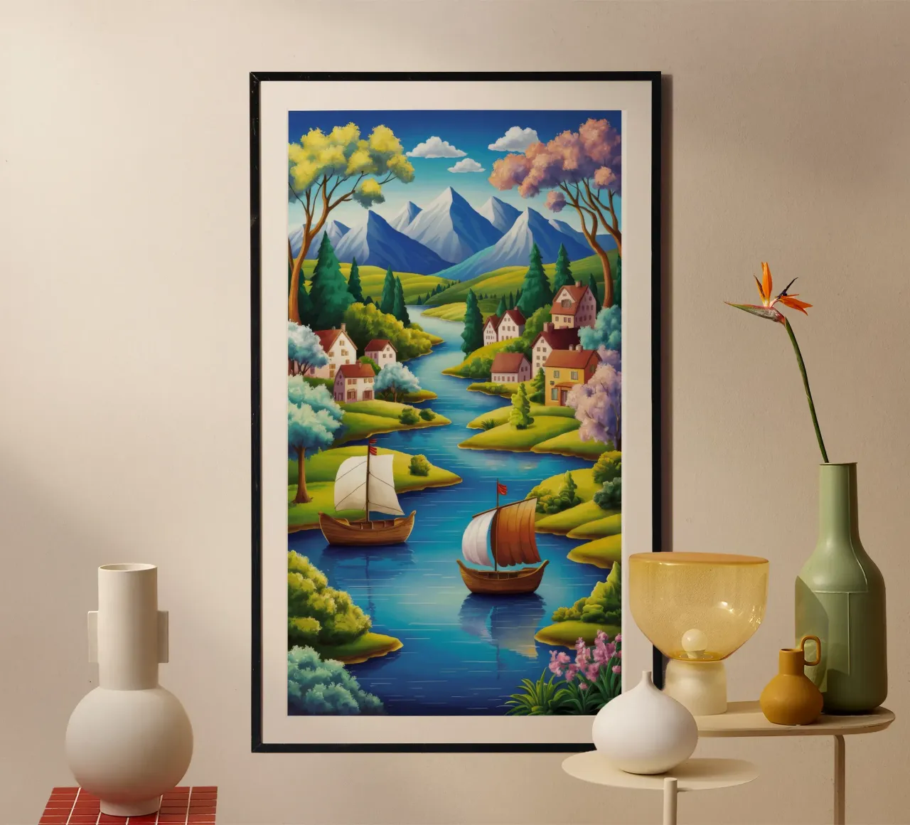 Beatitudine alpina di Riverside poster da Grande Serene