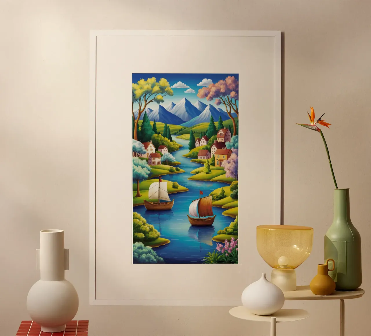 Beatitudine alpina di Riverside poster da Grande Serene
