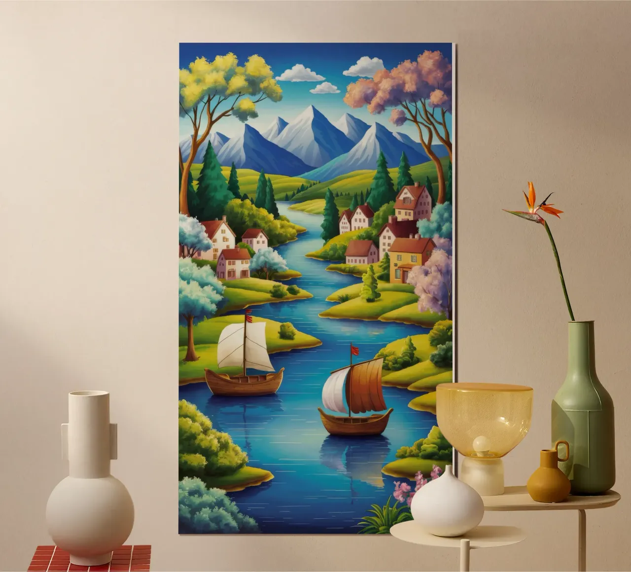 Beatitudine alpina di Riverside poster da Grande Serene