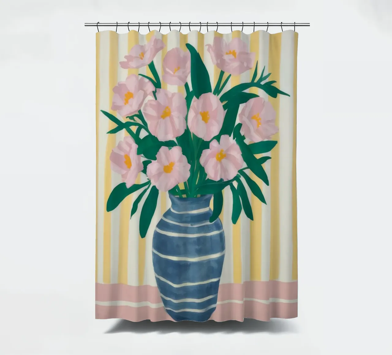 Vase à rayures pivoine rideau de douche de Lumie Layers