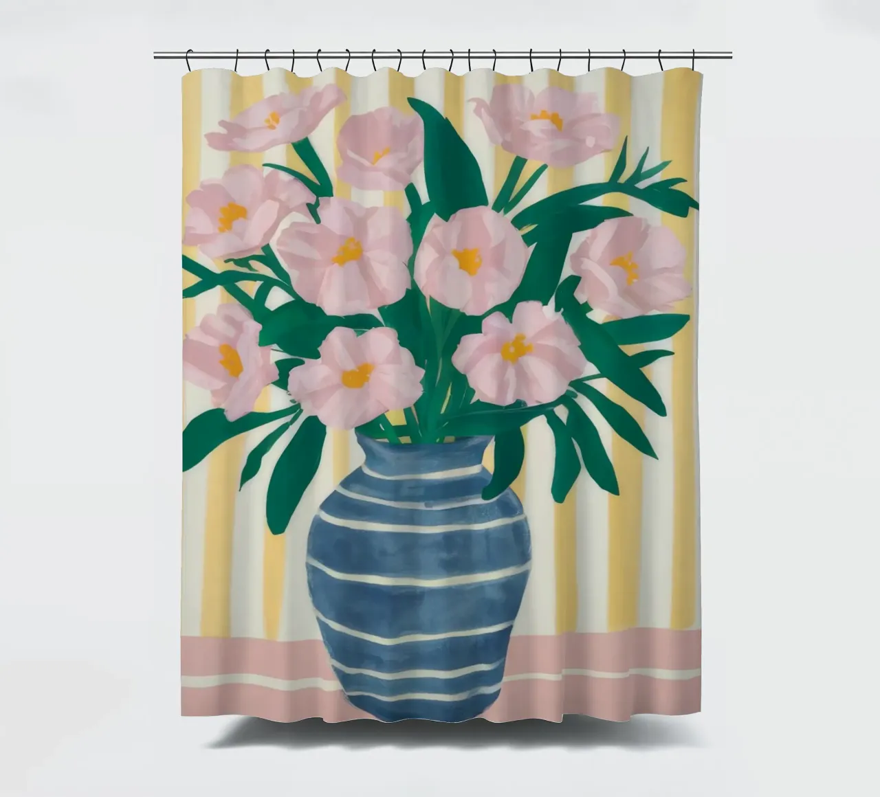 Vase à rayures pivoine rideau de douche de Lumie Layers