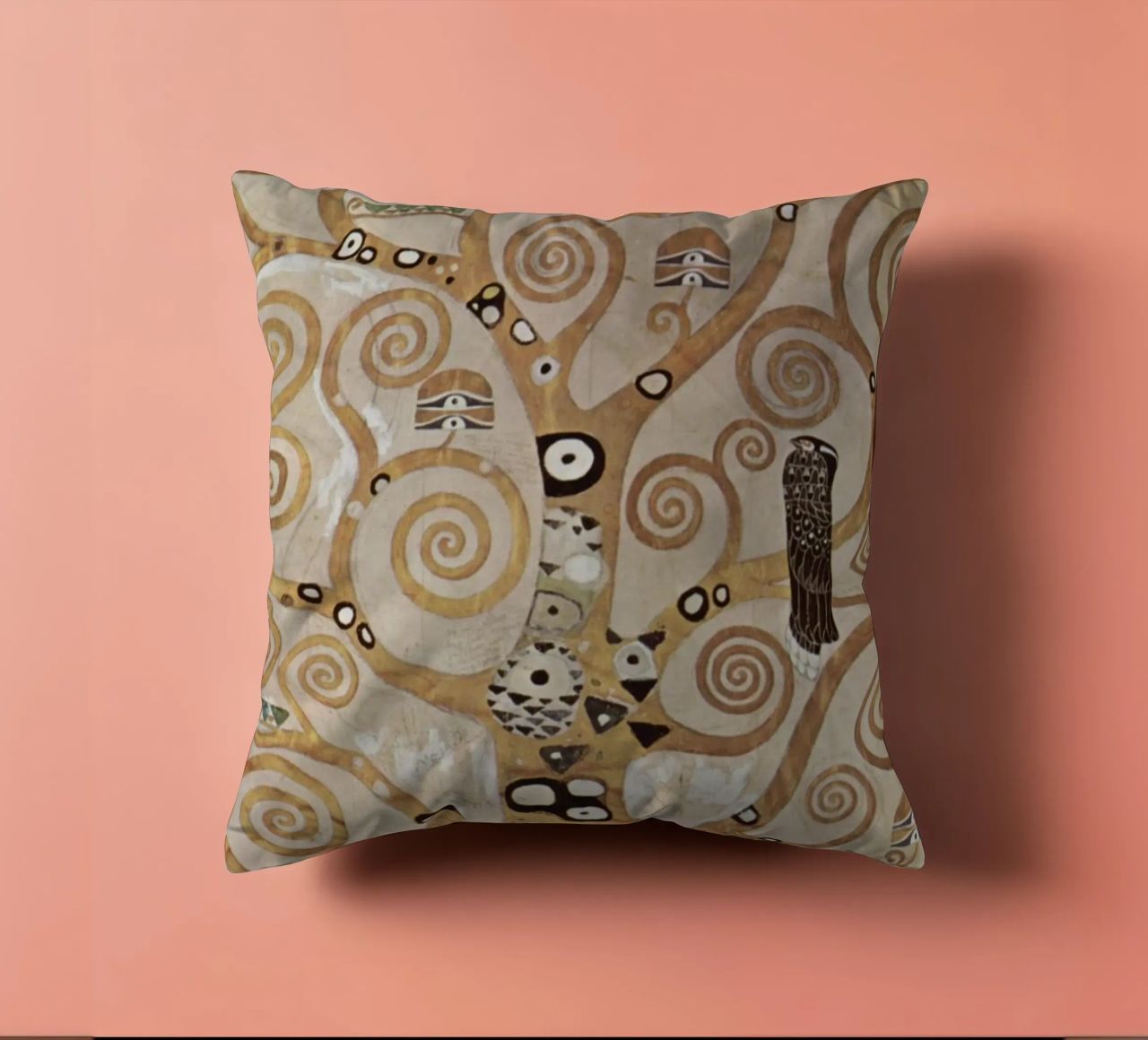 The Tree of Life, Stoclet Frieze decorative cushion by Stev Shop