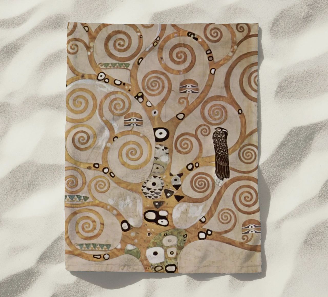 The Tree of Life, Stoclet Frieze beach towel by Stev Shop
