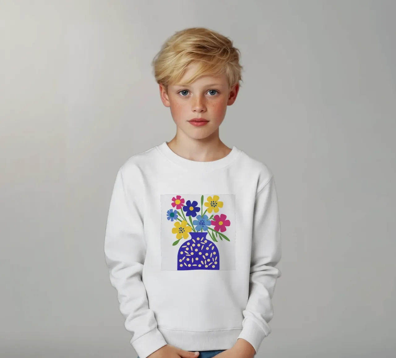 Gedessineerde vaas Pop kinder sweatshirt van Moonlite Desire