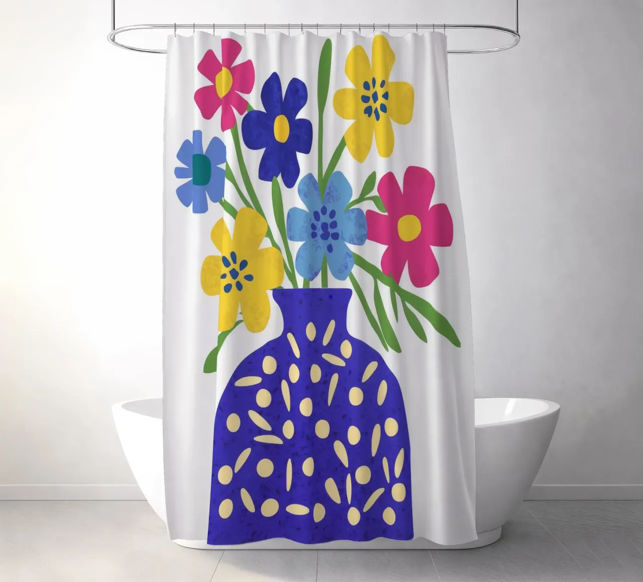 Gemusterte Vase Pop Duschvorhang von Moonlite Desire