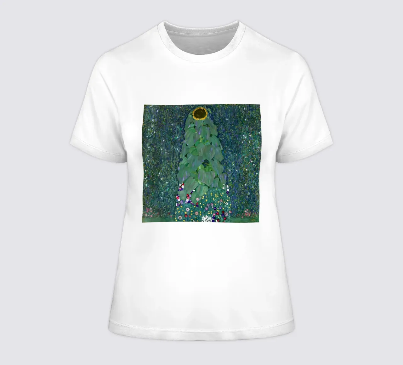 Sunflower Klimt women's fitted t-shirt by Stev Shop