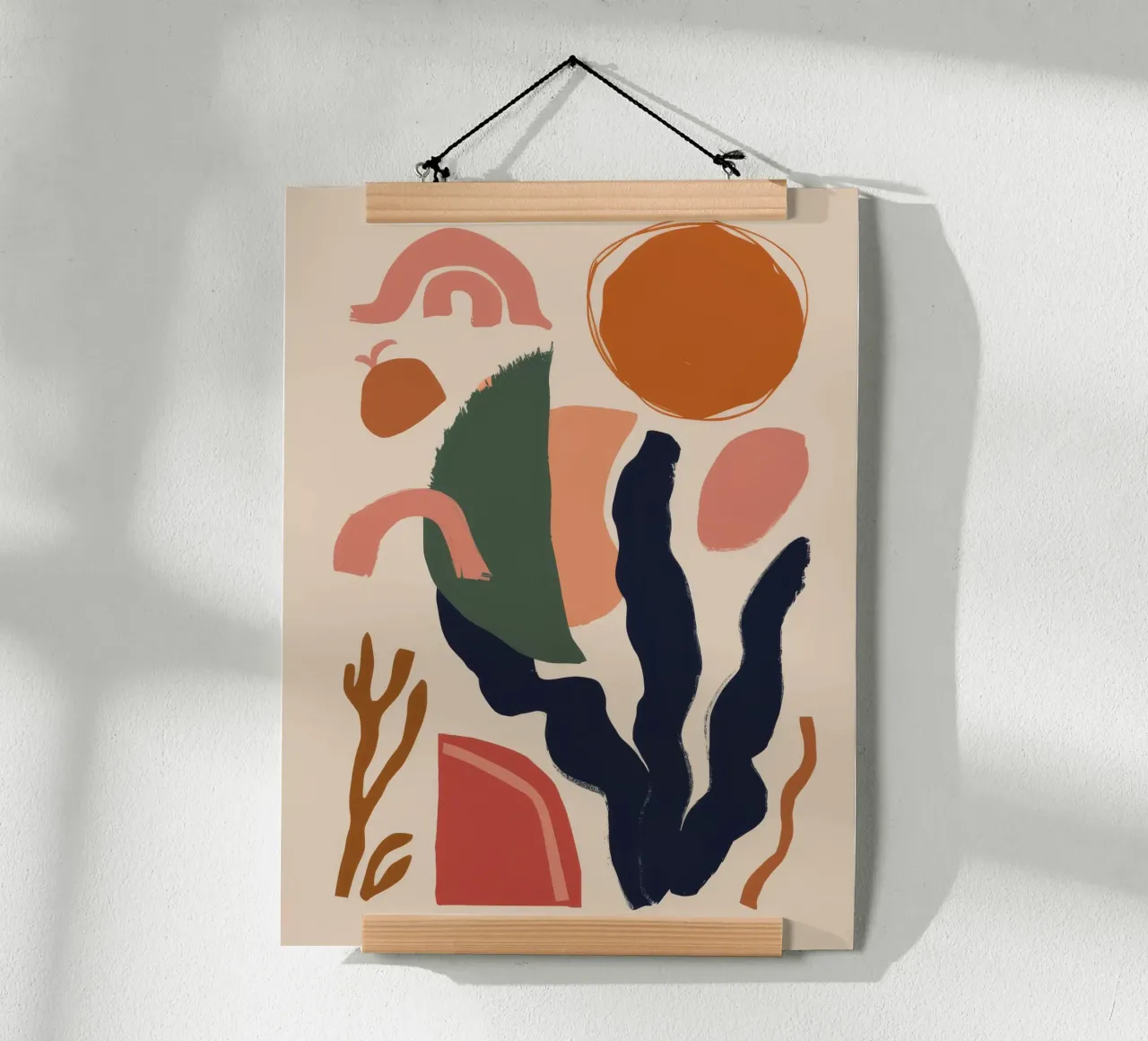 Abstracte vorm Balans poster met houten frame van Lumie Layers