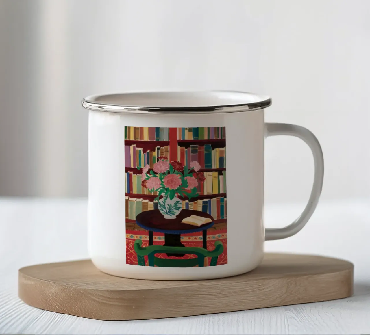 Biblioteca del tè floreale tazza in smalto da Grande Serene