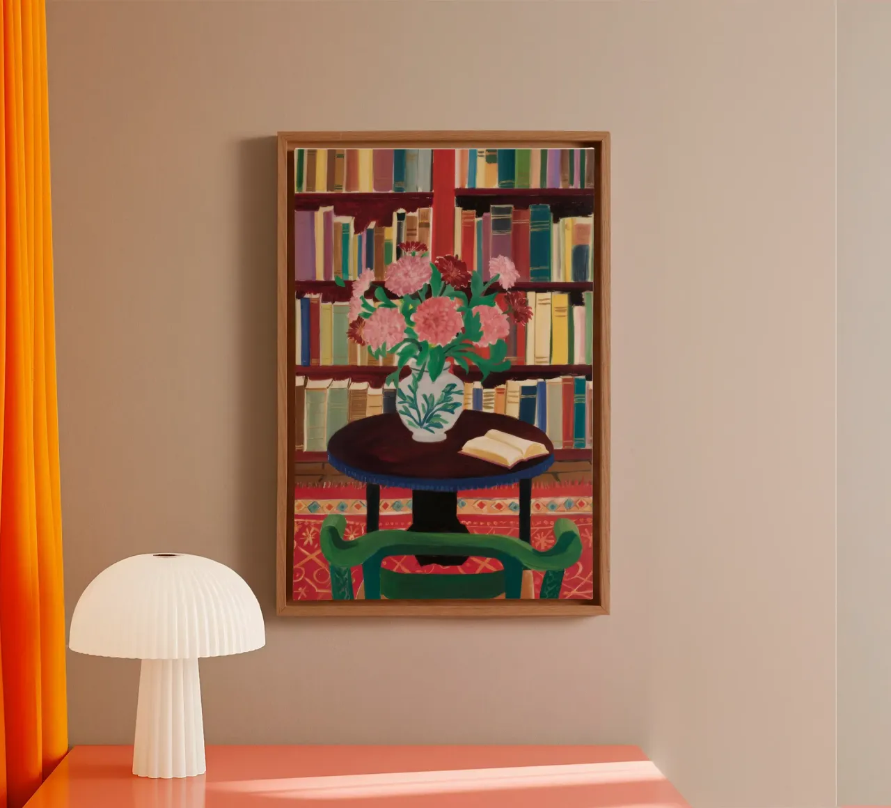 Bloementheebibliotheek canvas met Baklijst van Grande Serene