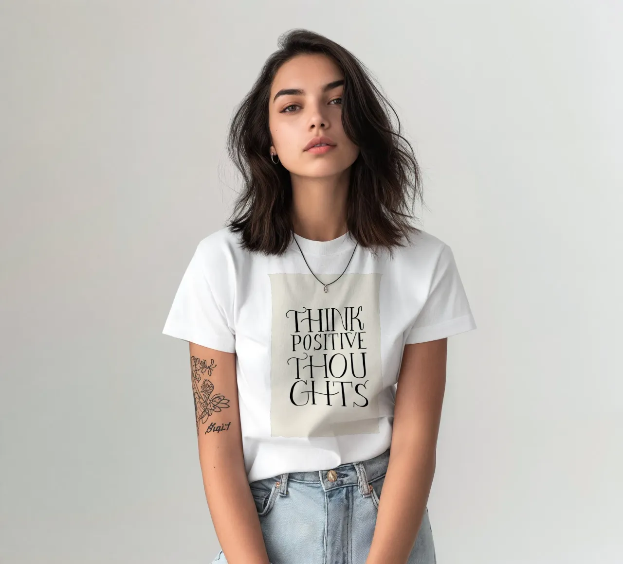Think Positive Thoughts t-shirt da Graphite