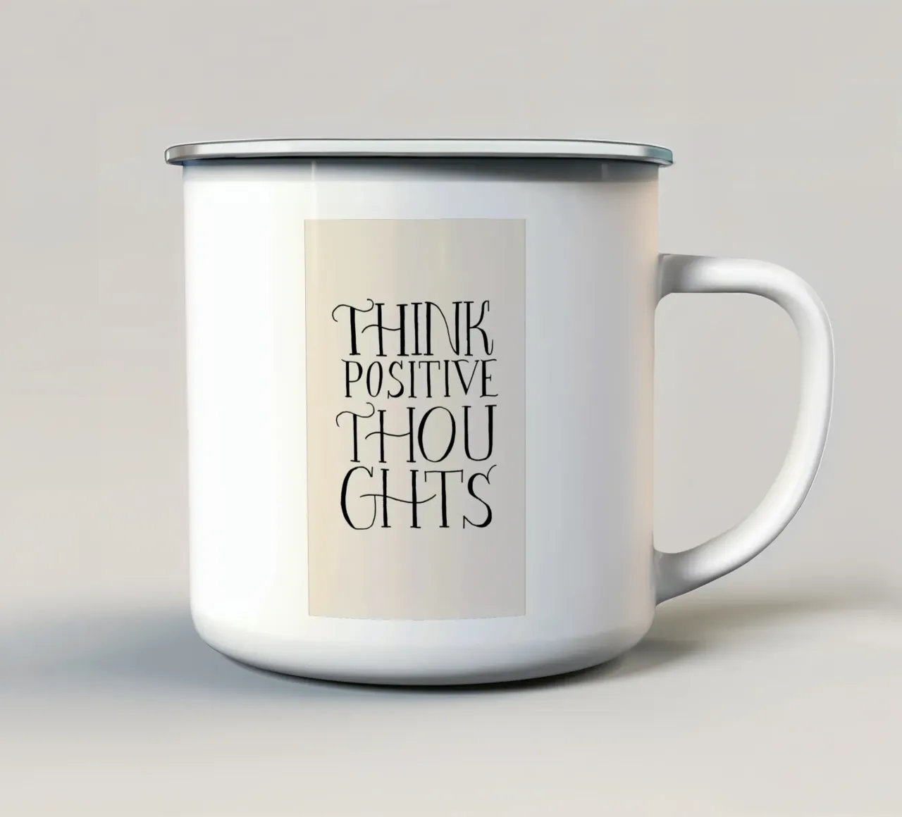 Think Positive Thoughts tazza in smalto da Graphite