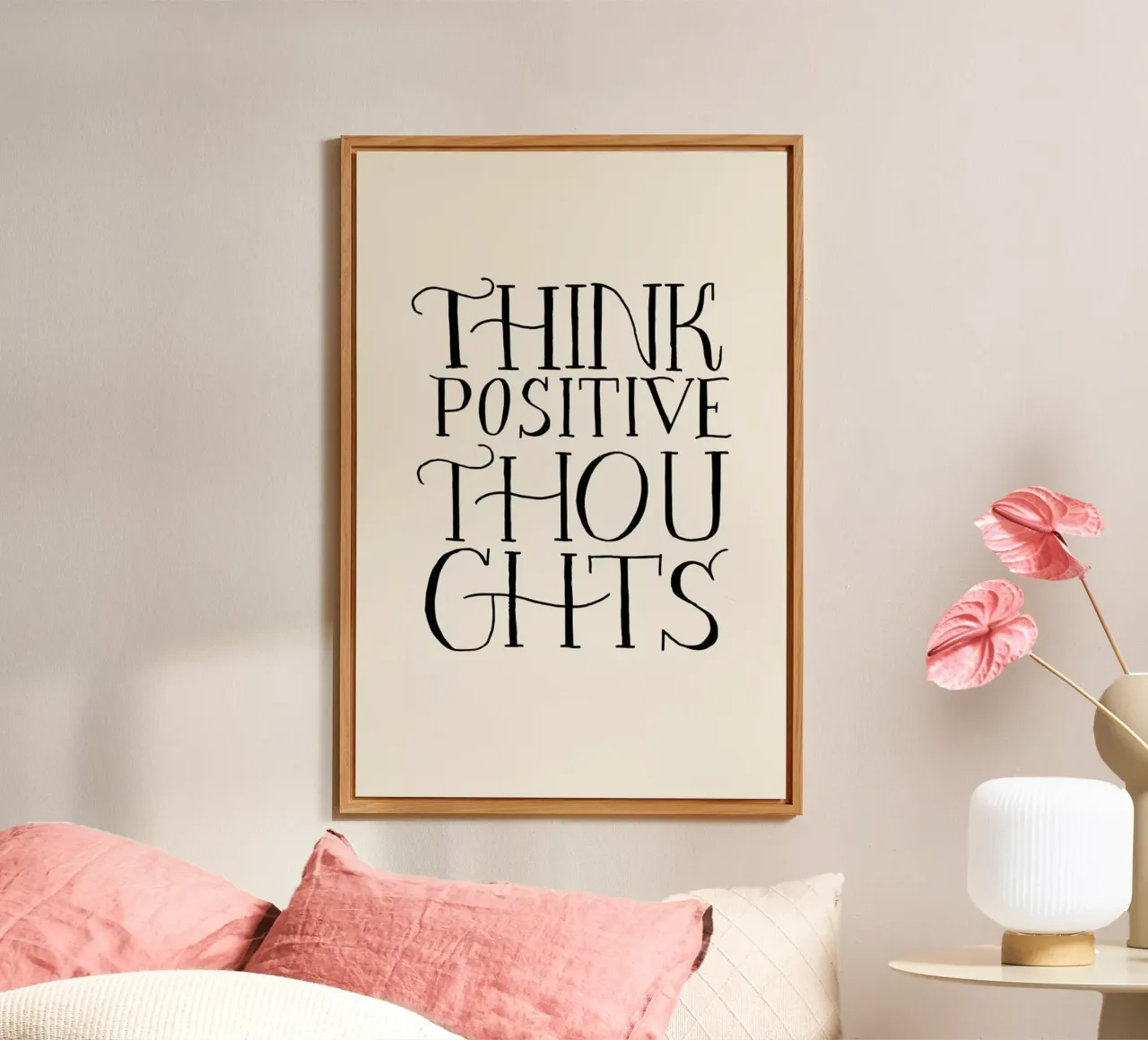 Think Positive Thoughts alluminio dibond da Graphite