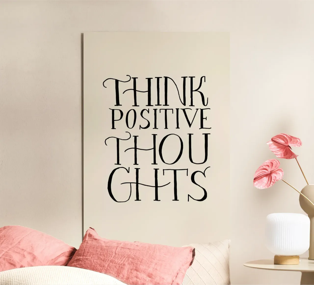 Think Positive Thoughts alluminio dibond da Graphite