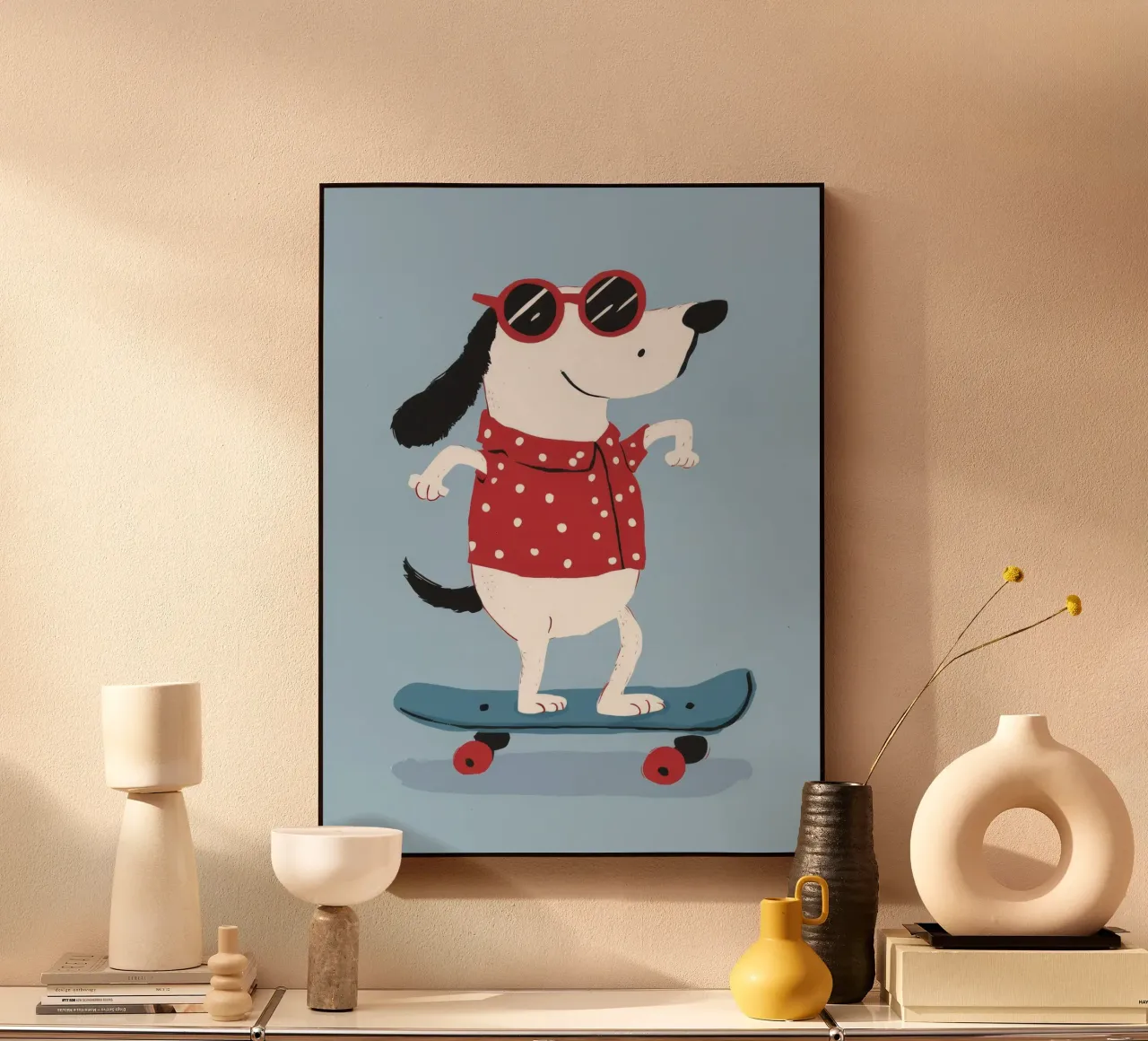 Skateboarding Dog Cool alluminio dibond da Lumie Layers