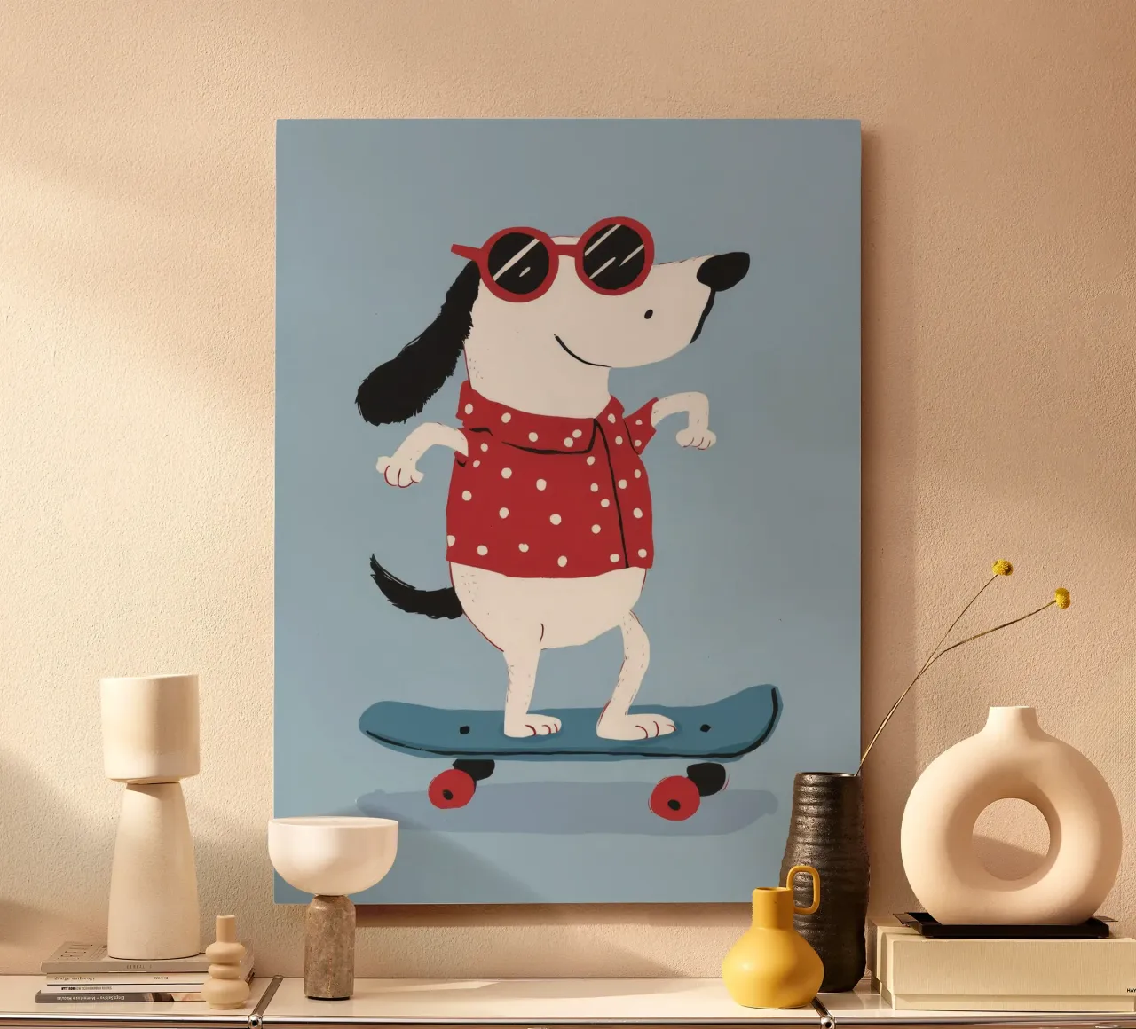 Skateboarding Dog Cool alluminio dibond da Lumie Layers