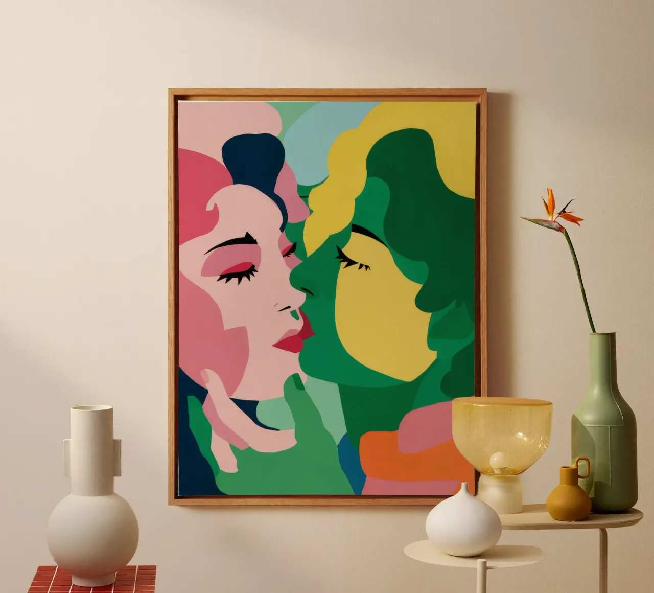Omhelzing met twee gezichten canvas van Lumie Layers