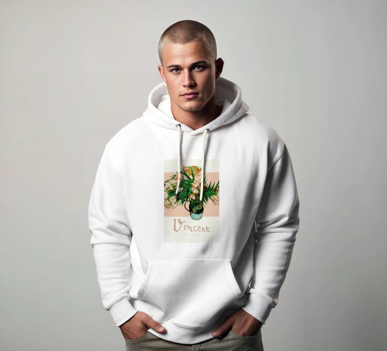 Signed, Vincent – Oleanders felpa con cappuccio da Vintage by JUNIQE