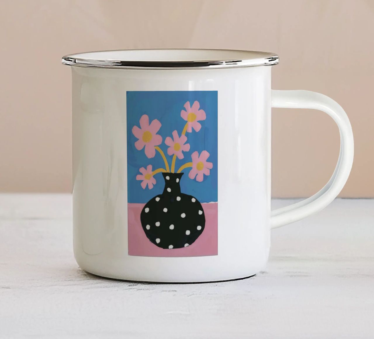 Vaso a pois Semplicità tazza in smalto da Moonlite Desire