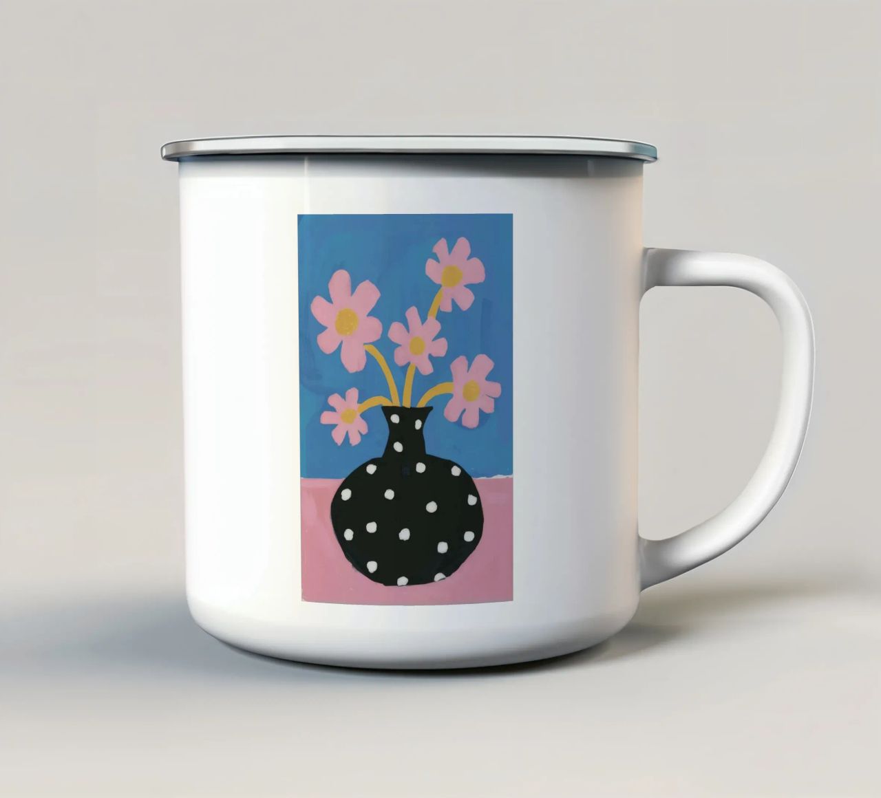 Vaso a pois Semplicità tazza in smalto da Moonlite Desire