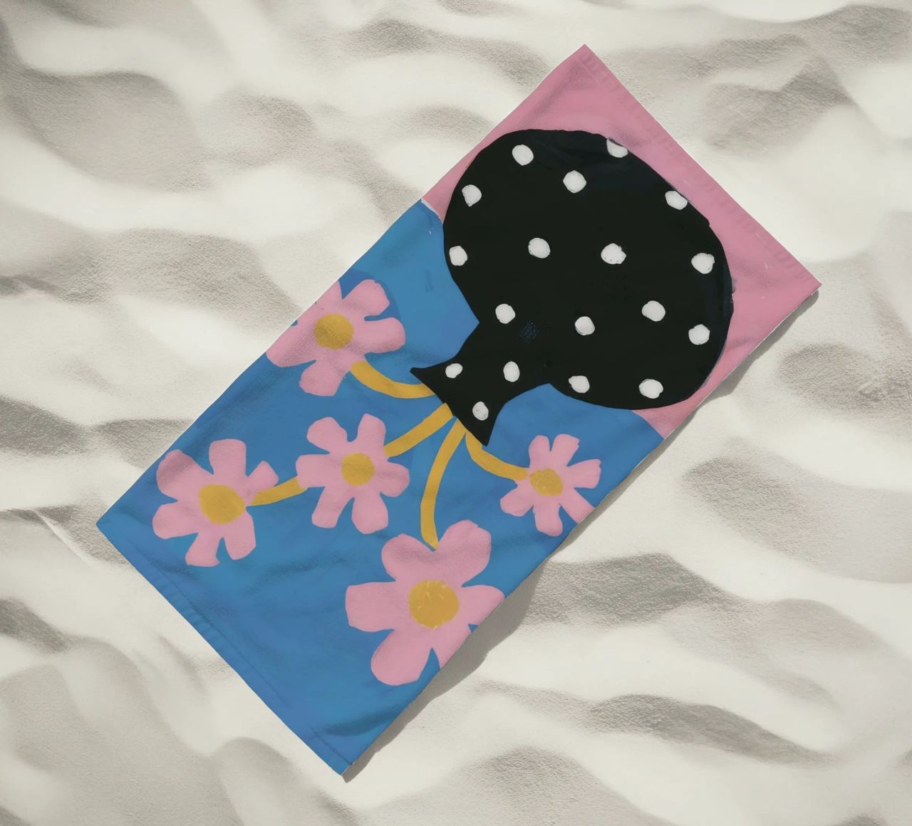 Vaso a pois Semplicità telo mare da Moonlite Desire