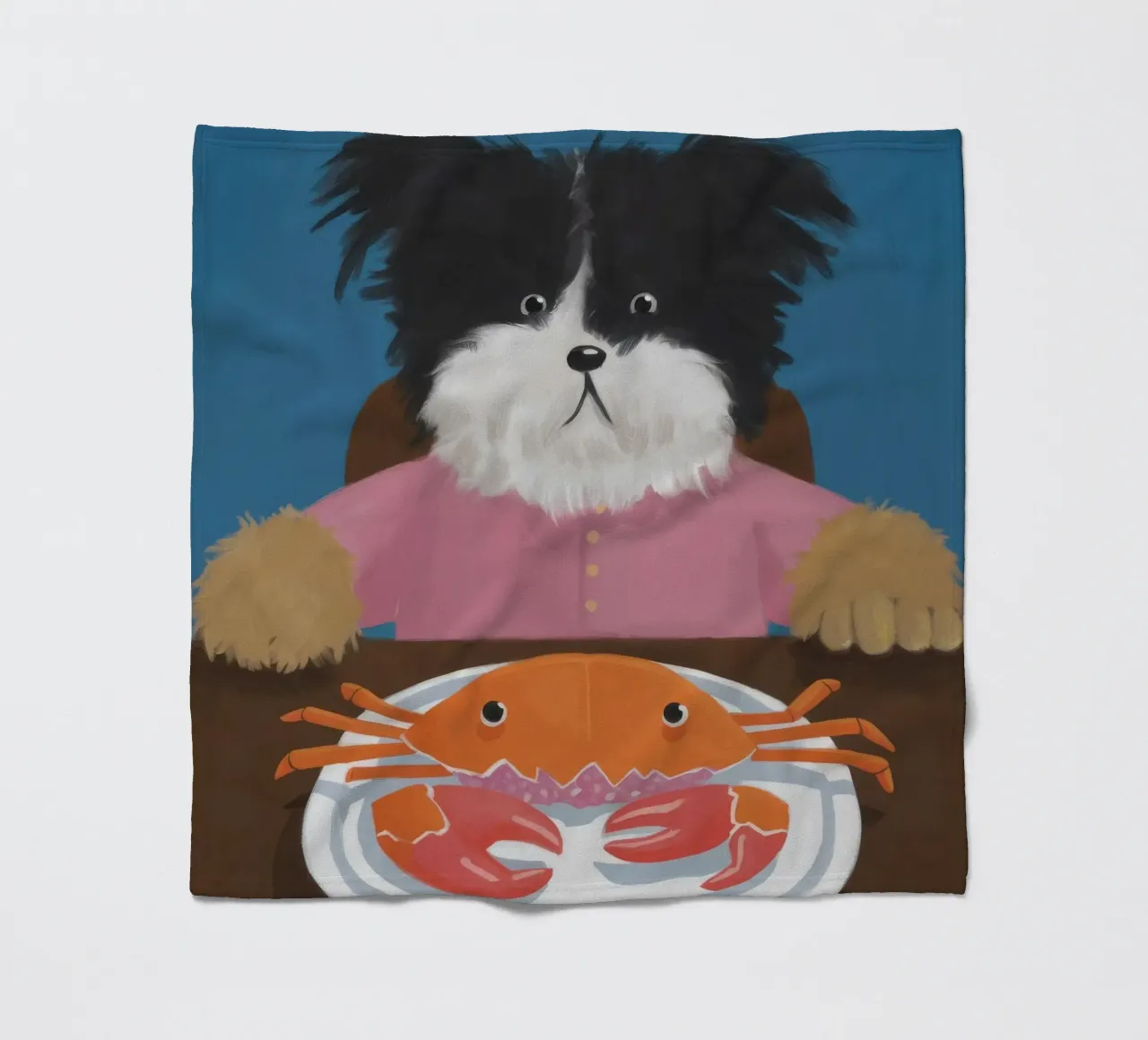 Crabby Canine Diner fleece blanket by Grande Serene