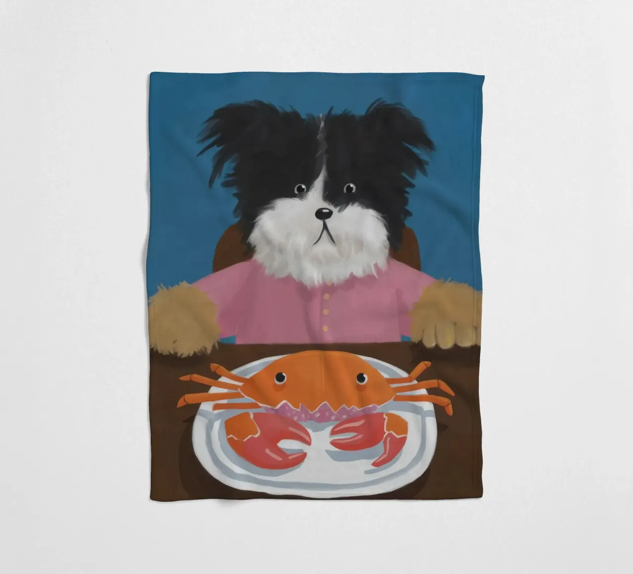 Crabby Canine Diner fleece blanket by Grande Serene