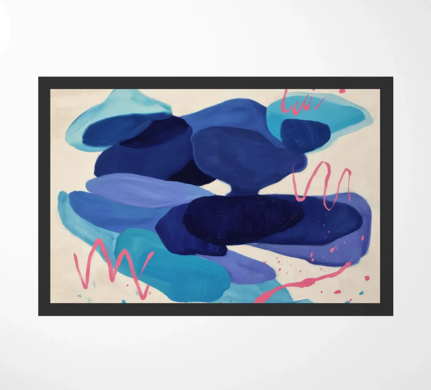 Deep Blue Scribble doormat by Vivid Reverie