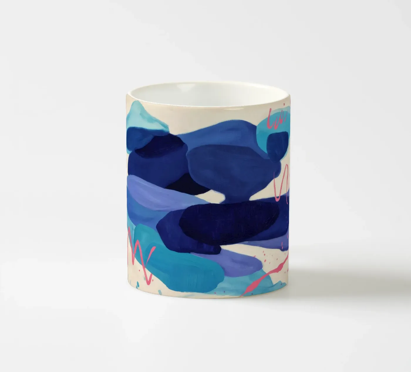 Deep Blue Scribble ceramic mug by Vivid Reverie