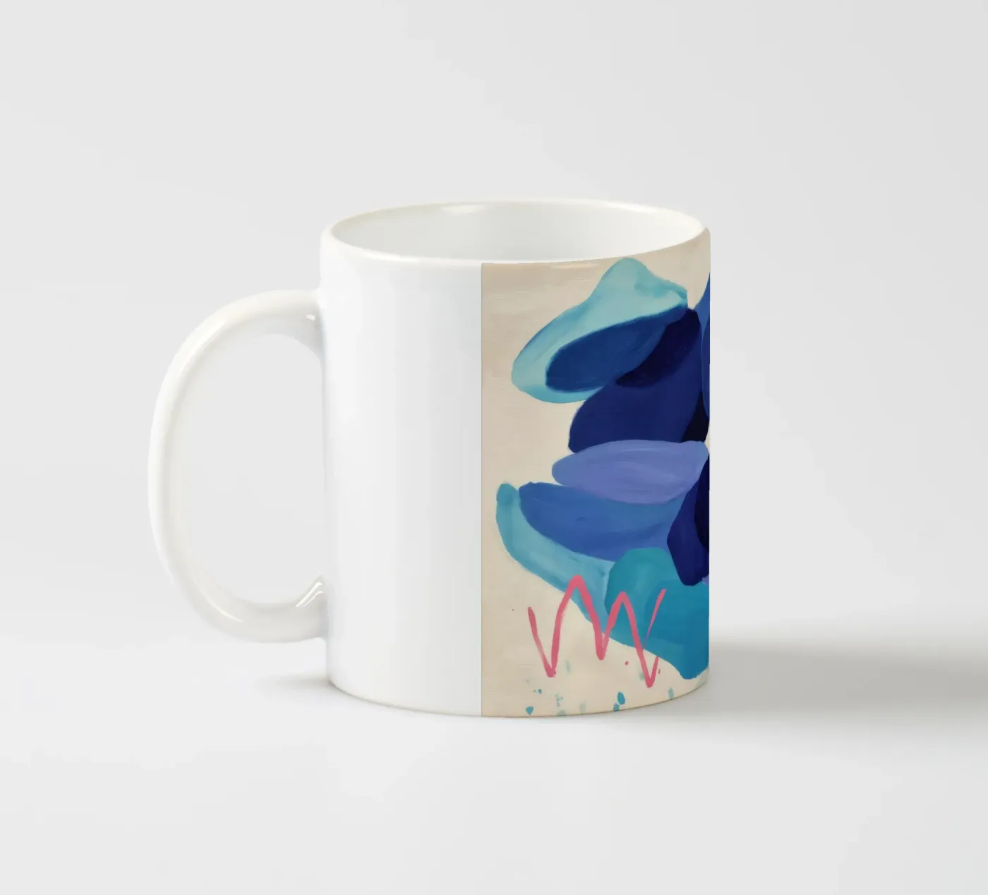 Deep Blue Scribble ceramic mug by Vivid Reverie