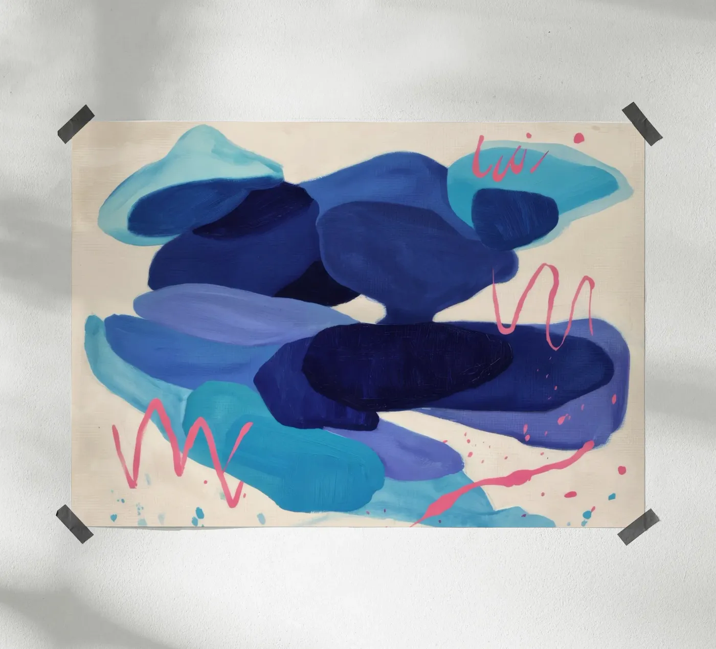 Deep Blue Scribble poster by Vivid Reverie