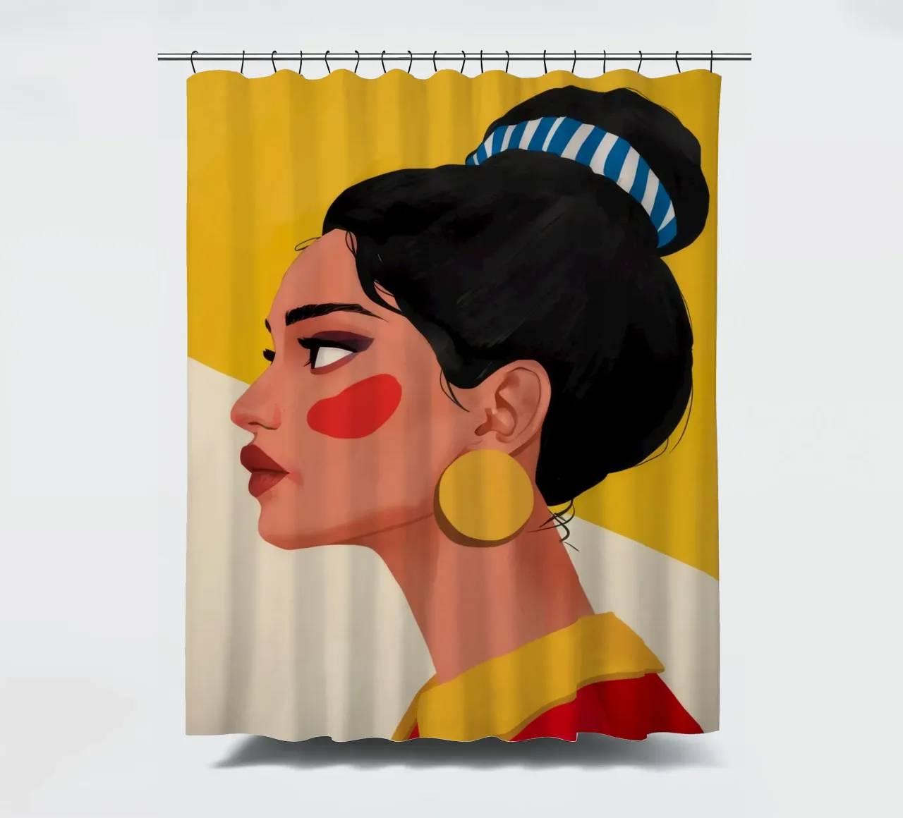 Golden Hoop Poise shower curtain by Lumie Layers