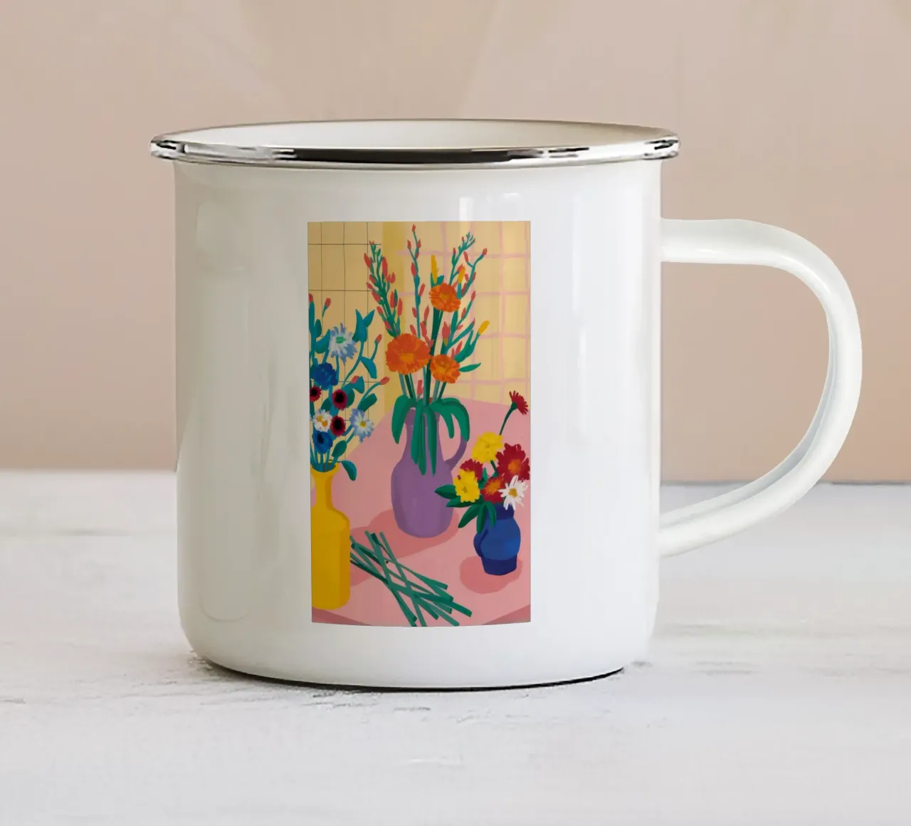 Il caos gioioso del fiorista tazza in smalto da Moonlite Desire