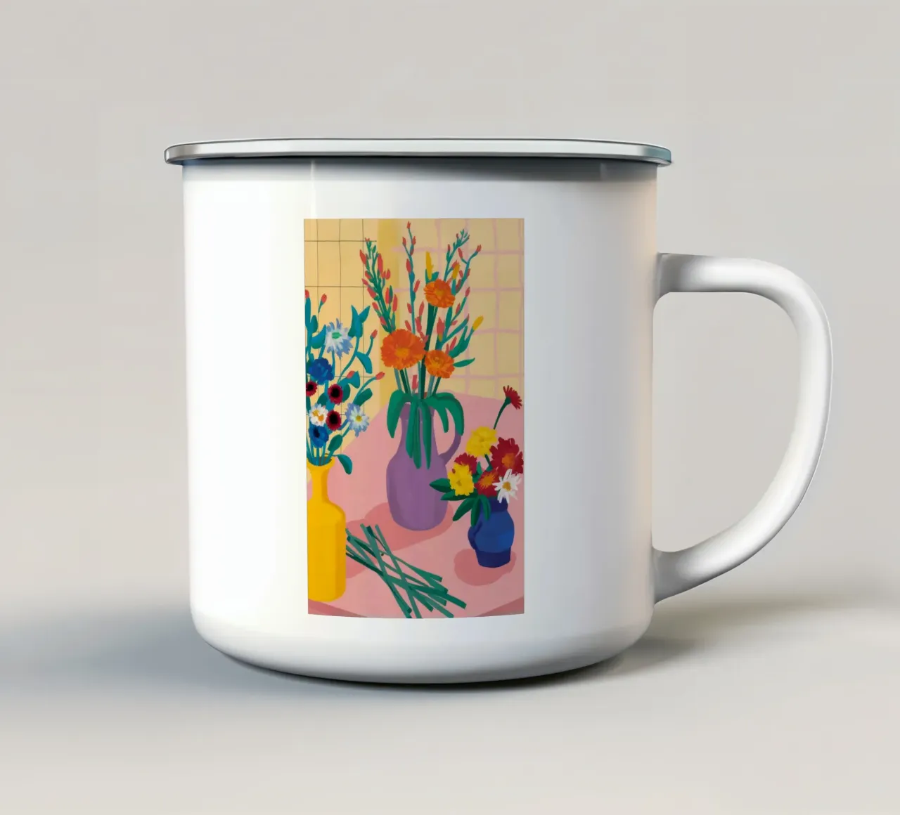 Il caos gioioso del fiorista tazza in smalto da Moonlite Desire