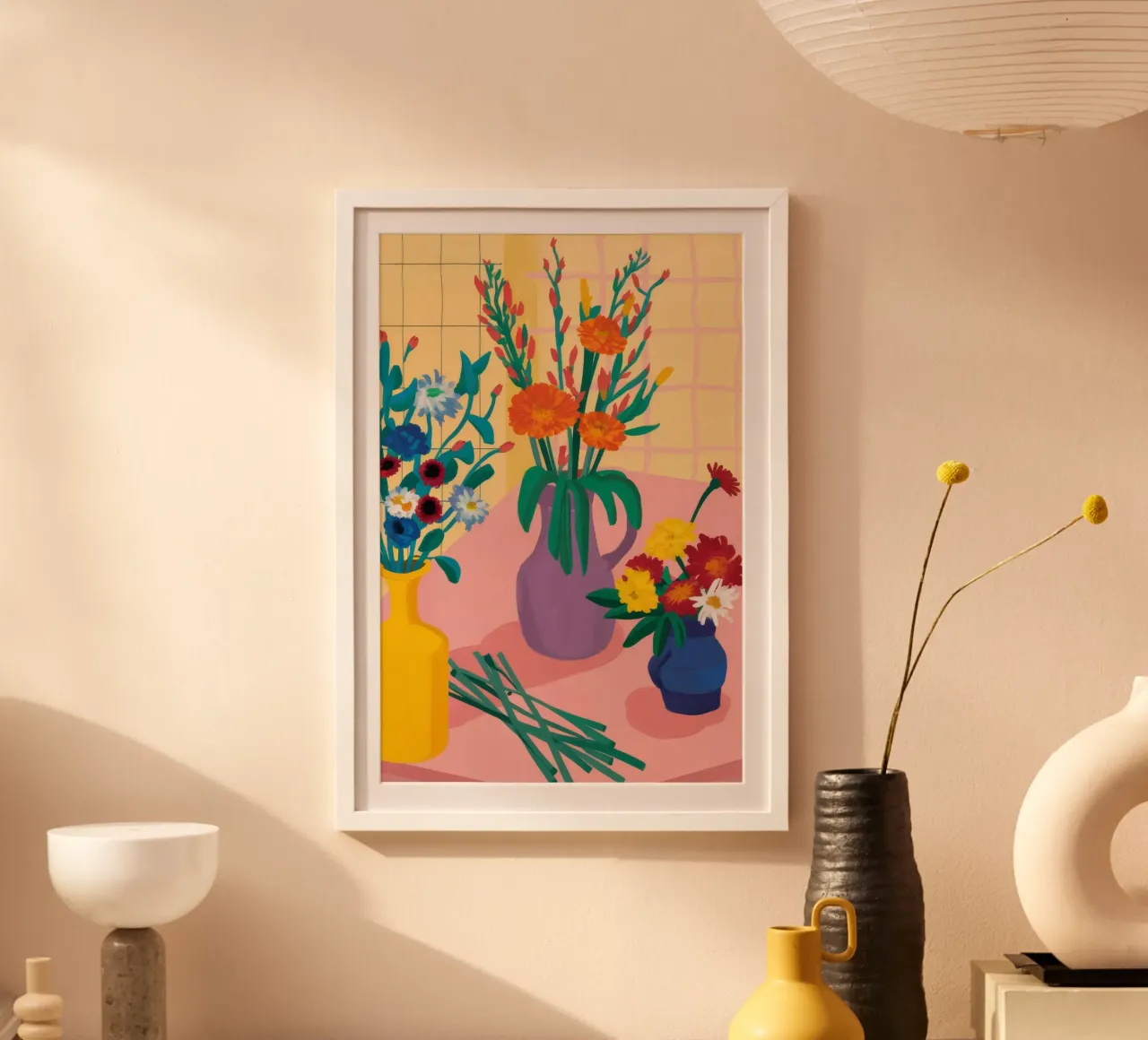 Das fröhliche Chaos des Floristen Poster mit Holzrahmen von Moonlite Desire
