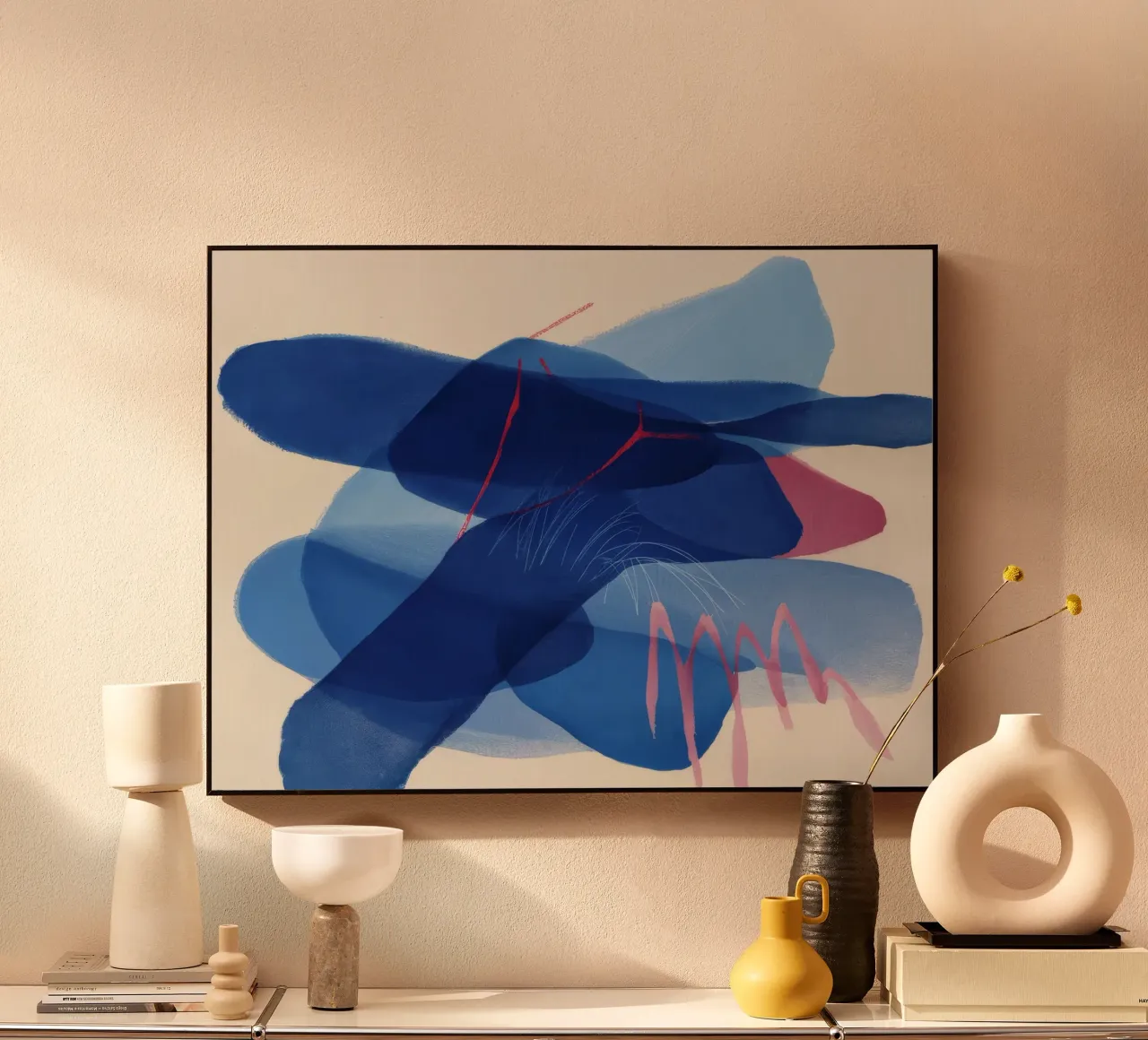 Fragmentierter Blauer Dunst Alu-Dibond von Vivid Reverie