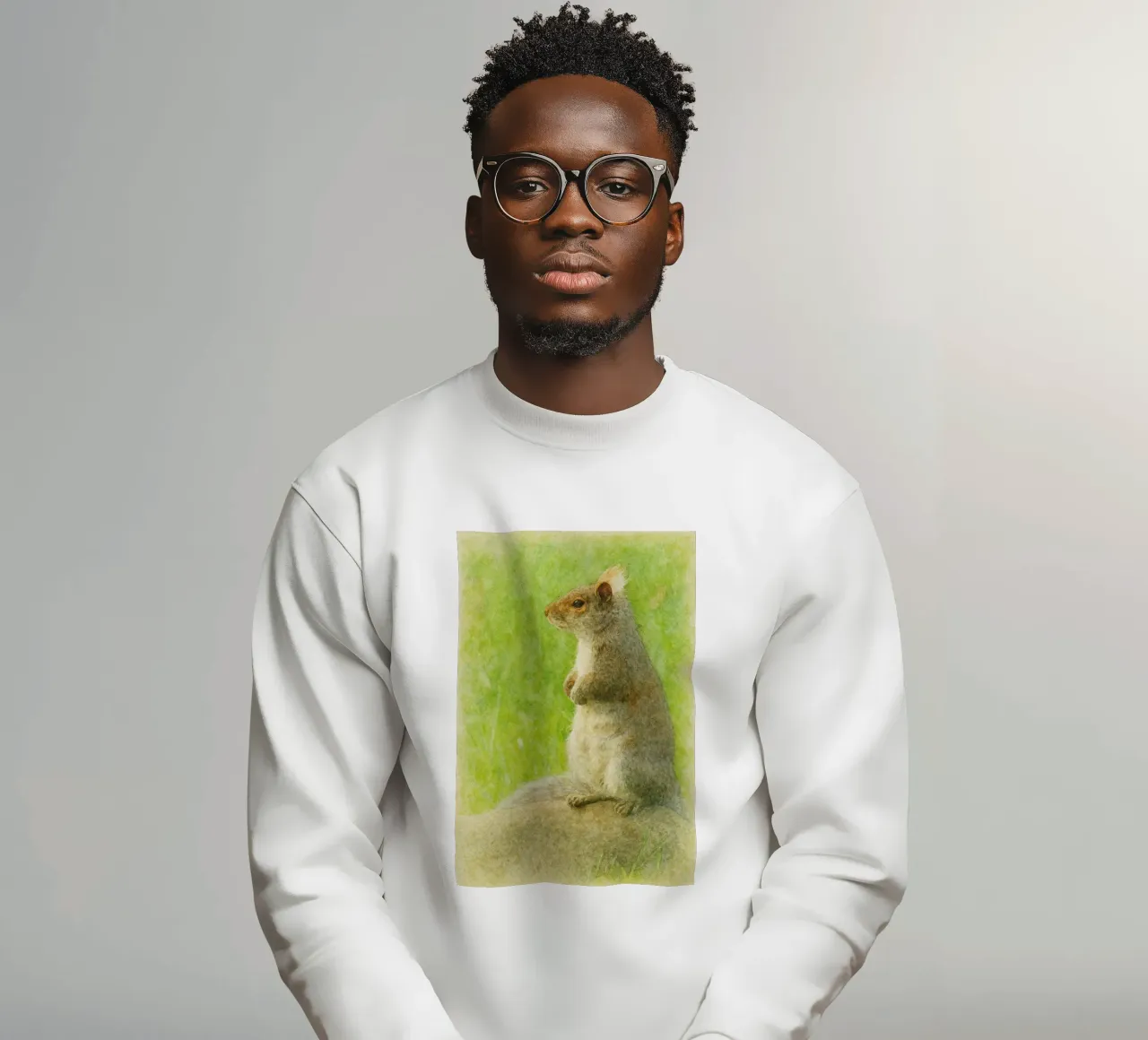 squirrel painting drawing sweatshirt by lauraa