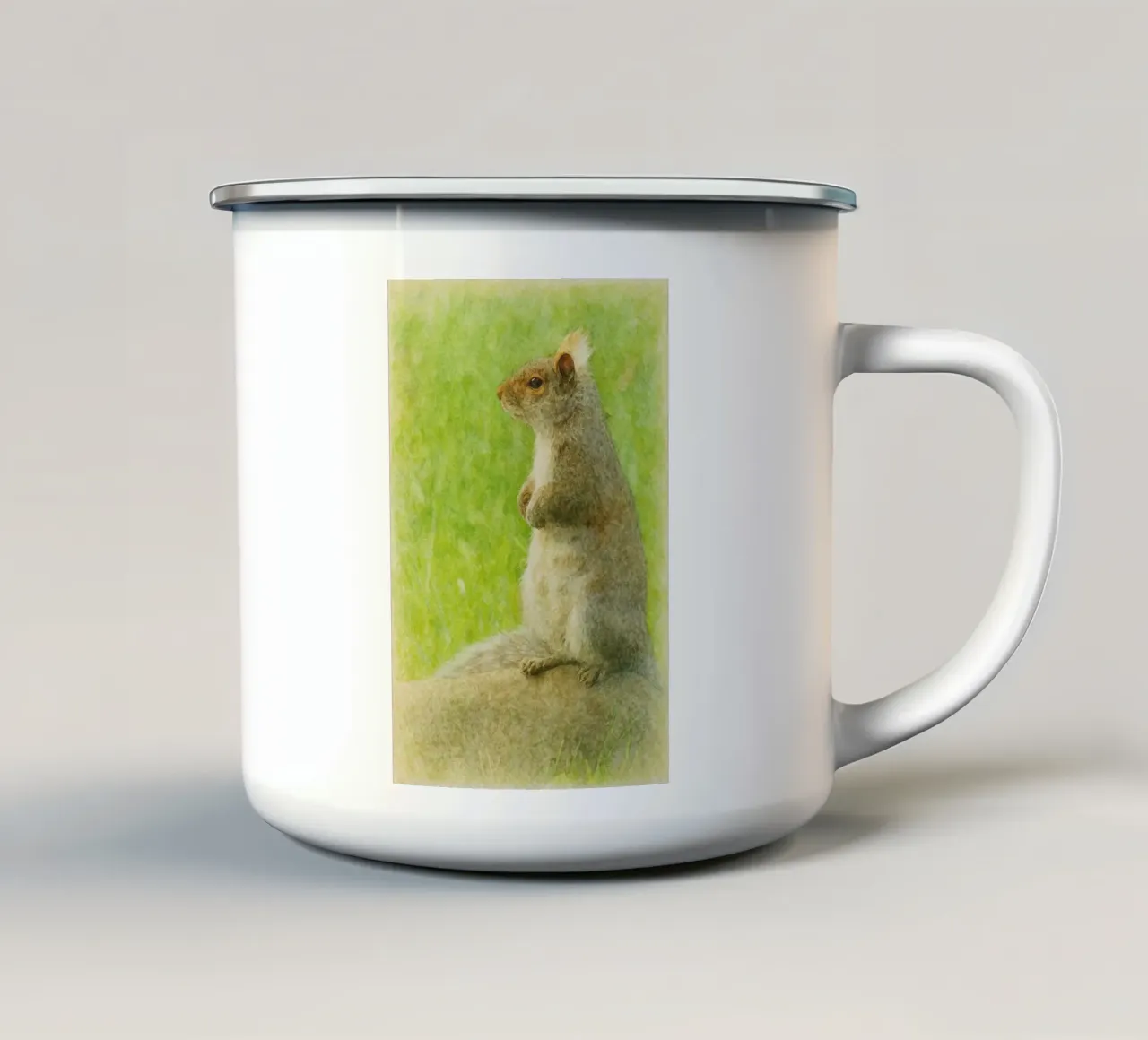 squirrel painting drawing enamel mug by lauraa
