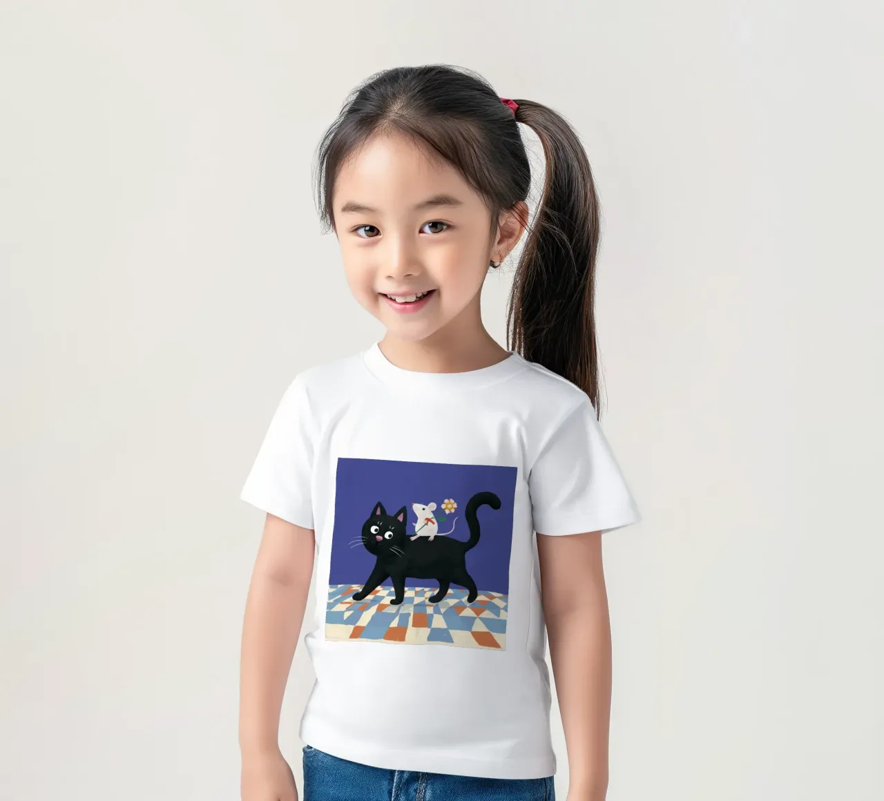 Midnight Mouse Chase kids t-shirt by Grande Serene