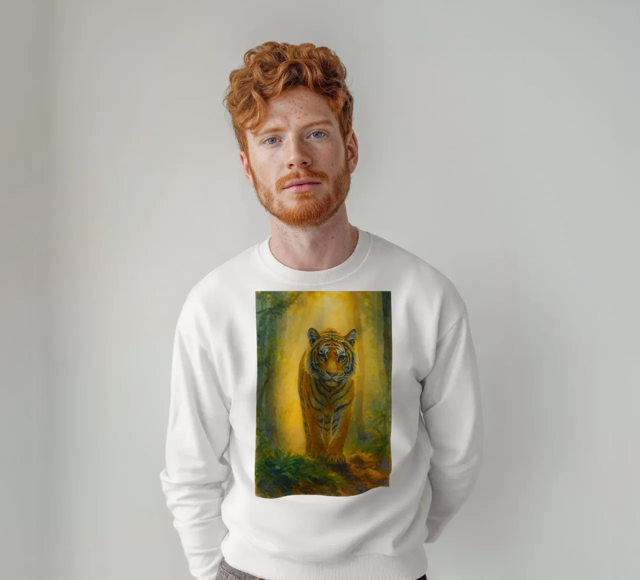 tiger painting drawing art sweatshirt by lauraa