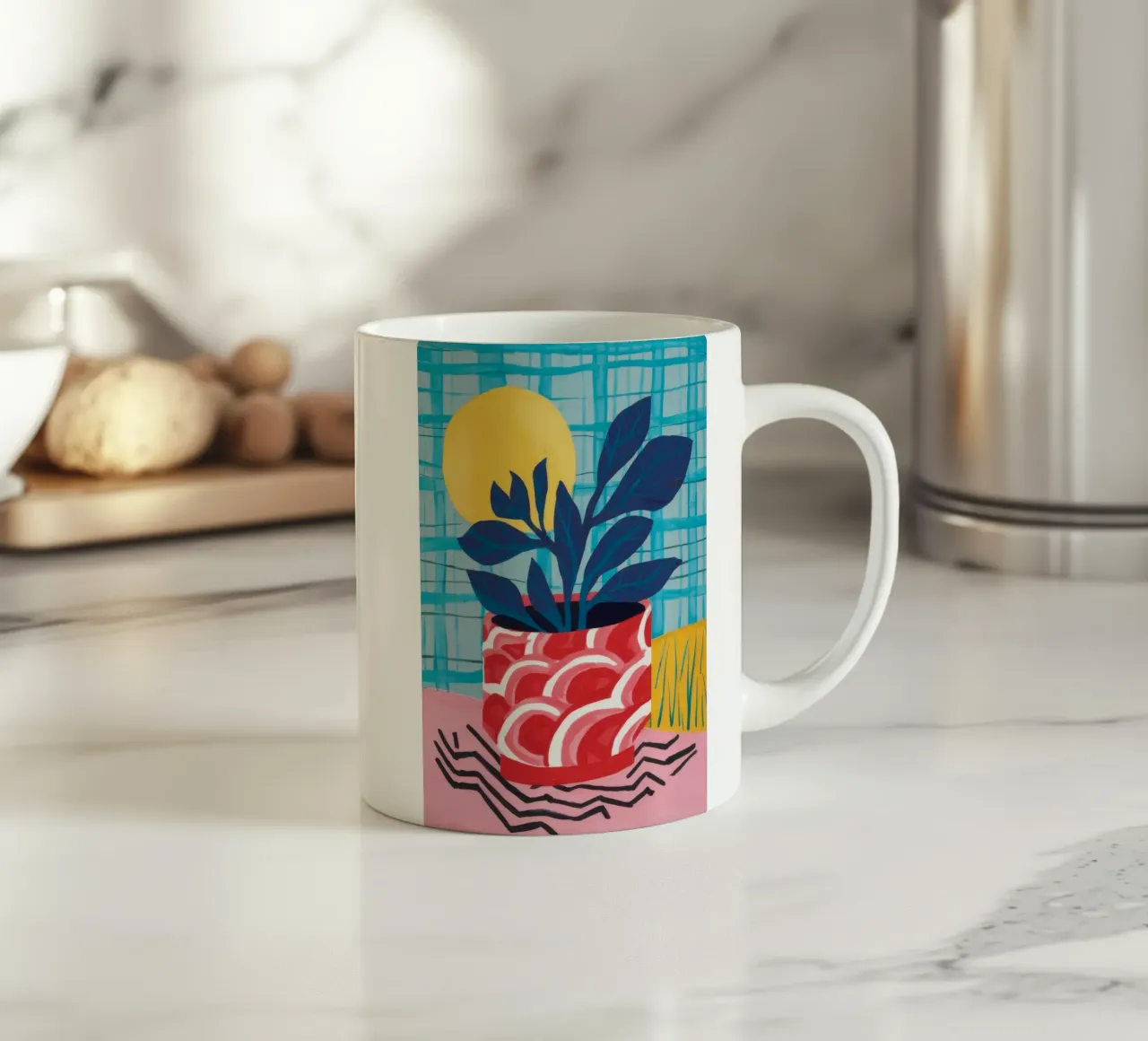 Pianta in vaso al chiaro di luna tazza in ceramica da Moonlite Desire