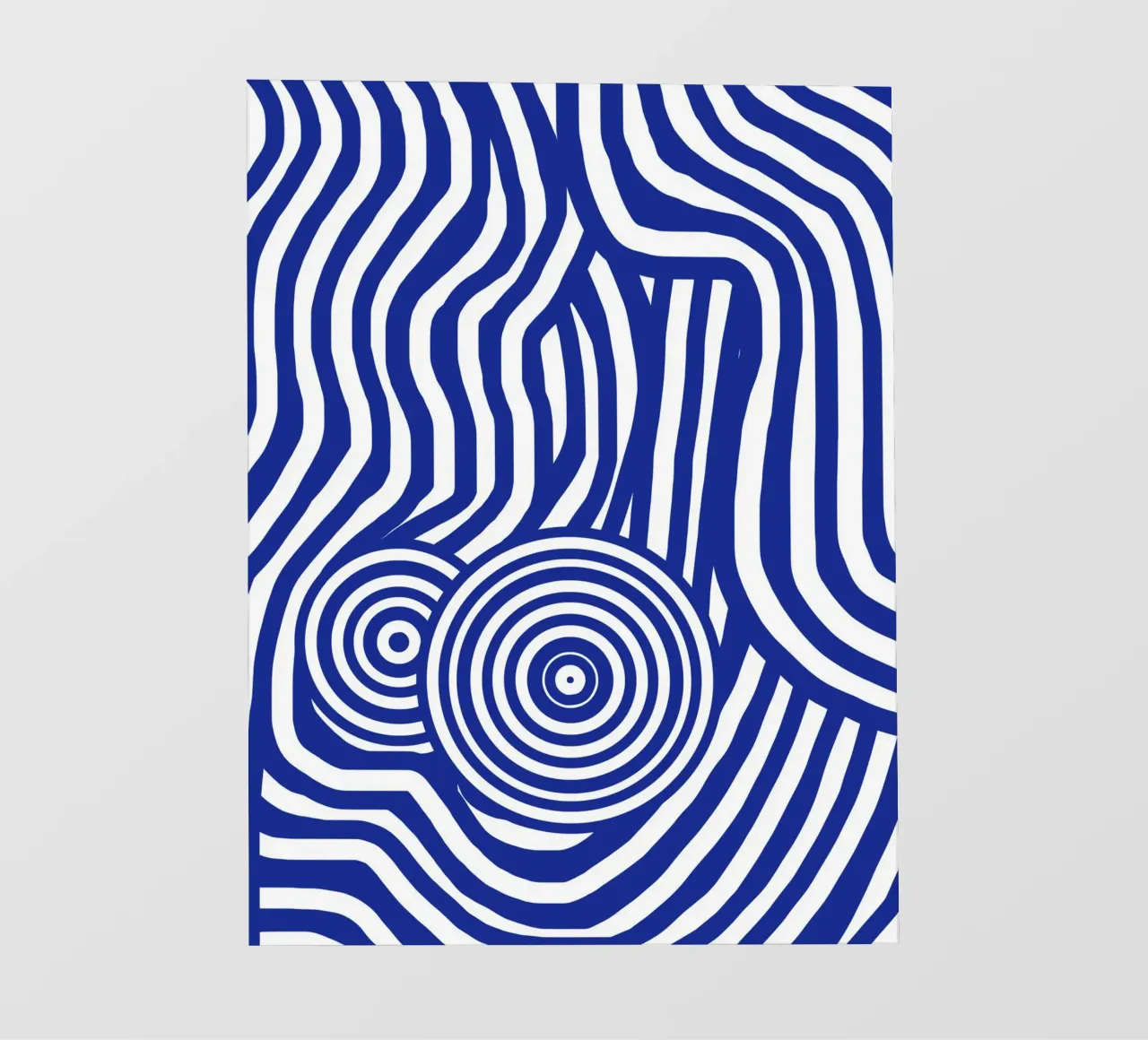 Nudo a righe line art in blu telo in pvc da Little Dean