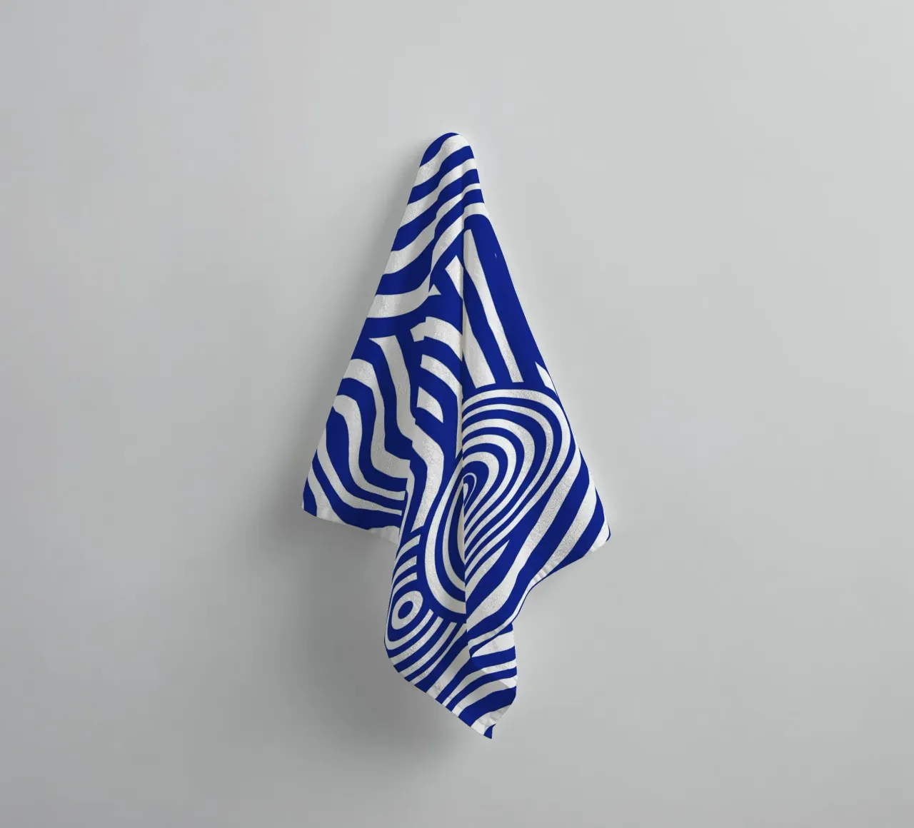 Nudo a righe line art in blu asciugamano da bagno da Little Dean