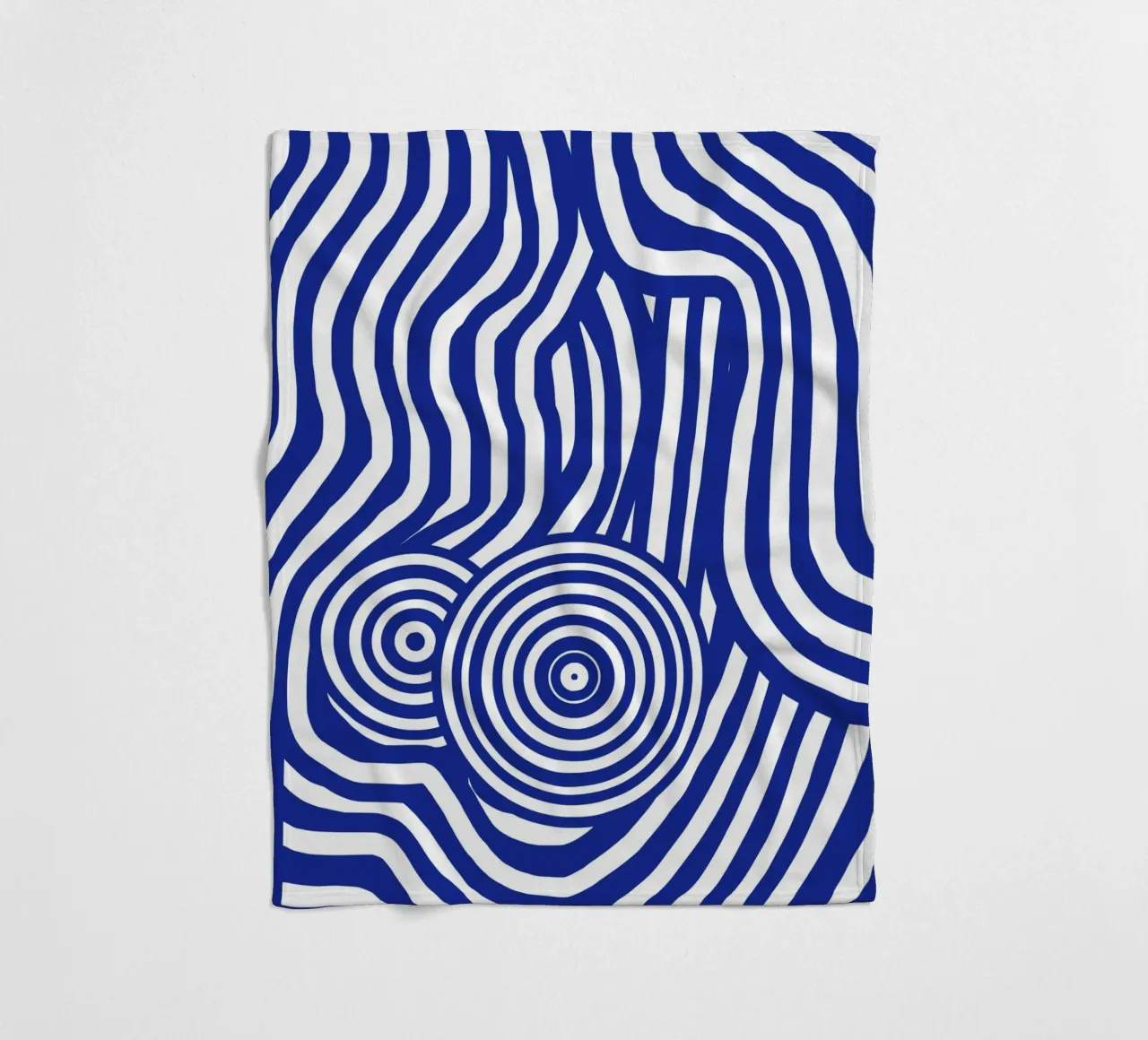 Nudo a righe line art in blu coperta in pile da Little Dean