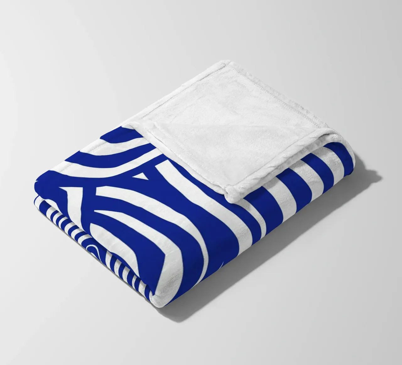 Nudo a righe line art in blu coperta in pile da Little Dean