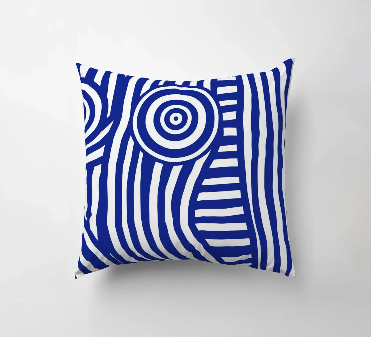 Line art nudo a righe blu in blu 02 cuscino da Little Dean