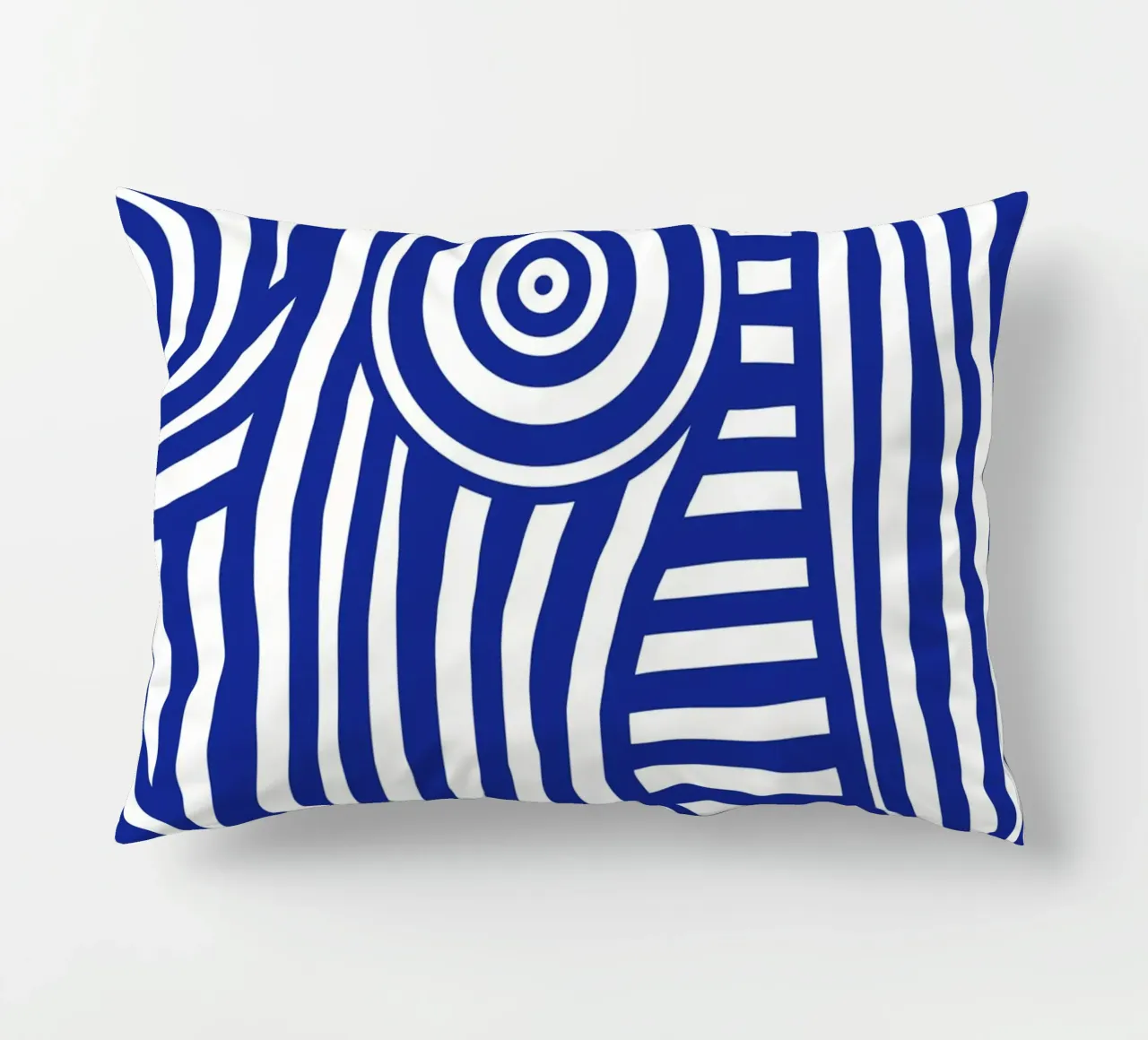 Line art nudo a righe blu in blu 02 cuscino da Little Dean