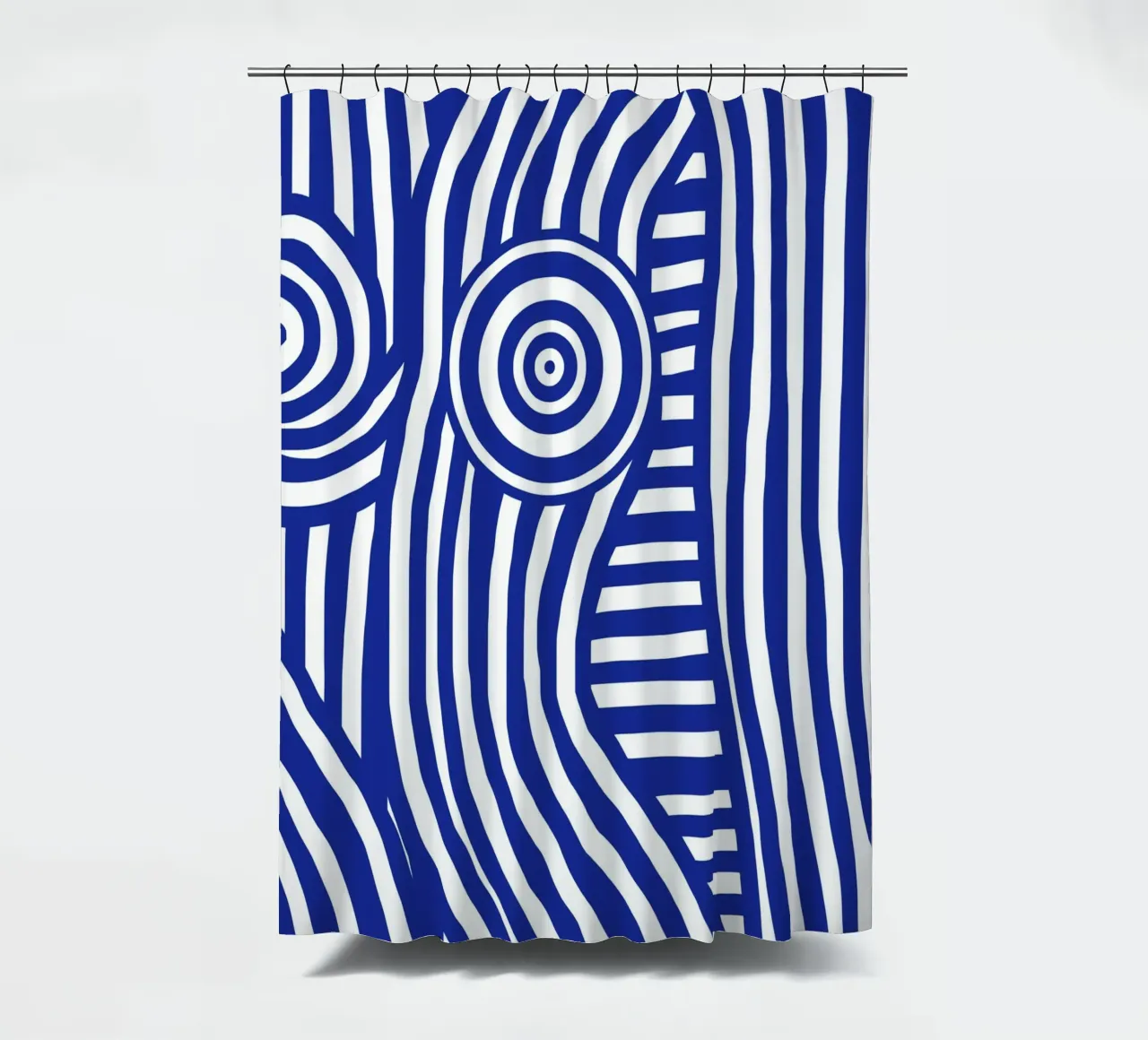 Line art nudo a righe blu in blu 02 tenda da doccia da Little Dean