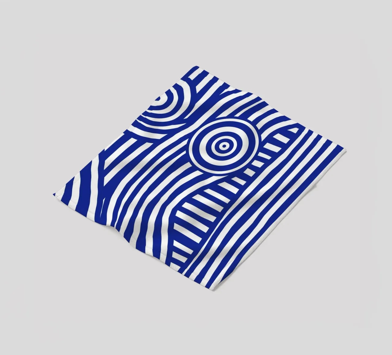 Line art nudo a righe blu in blu 02 coperta in pile da Little Dean